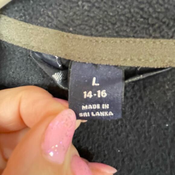 Lands' End half zip popover fleece L black ladies Polartec - Picture 5 of 7